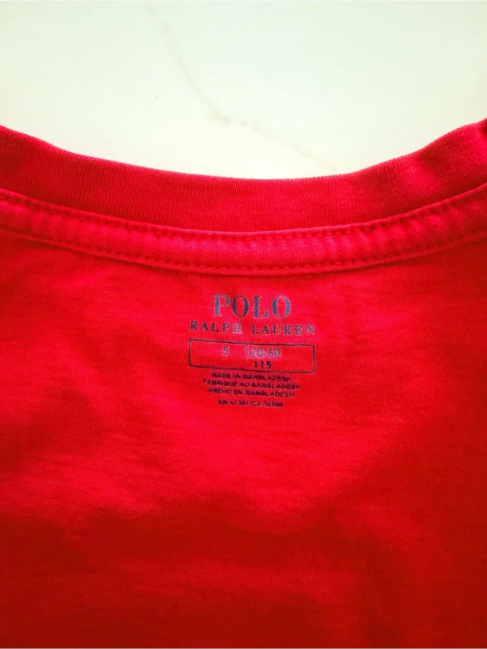 Polo Ralph Lauren Boys Red Long Sleeve Logo Tee Size 5